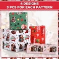 thumbnail image 3 of Bybiment 12-Sheet Christmas Paper, Not Rolled, Humorous Wrap Flat-Folded for Crafts, Birthday, Holiday, Xmas Party Supplies, 20" 28" (White, Mint, Red, 3 of 6