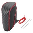 thumbnail image 1 of Cubierta de pomo de cambio de marchas Unique Bargains, protector de manija de cambio para Ford Fiesta 09-12, cuero sintético rojo, 1 of 6