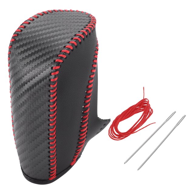 Cubierta de pomo de cambio de marchas Unique Bargains, protector de manija de cambio para Ford Fiesta 09-12, cuero sintético rojo