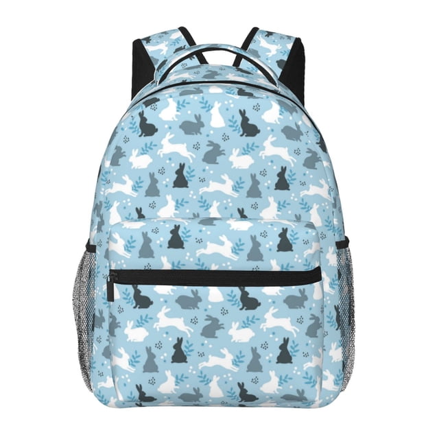 Balery Black White Gray Rabbit Mochila Escolar Impresa, Mochila Ligera para Viajes Casual, Mochila Duradera y Cómoda Multifuncional, Mochila para Laptop-One Size