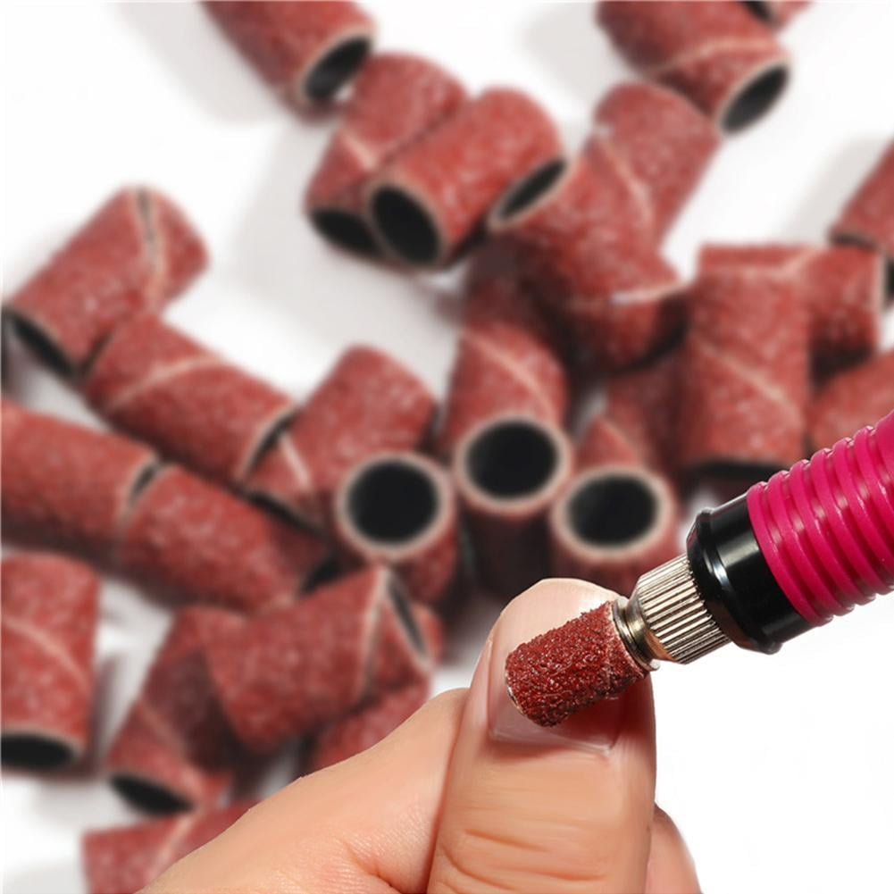 100pcs Sanding Band Drill File Machine Bits Ring For Nail Art