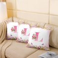 thumbnail image 4 of Erosebridal Letter Initial Pillow Cases,Monogrammed Personalized Cushion Covers 18x18,Flower Decor, 4 of 7