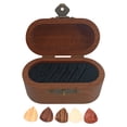 thumbnail image 2 of Guitar Picks Box Wooden Case Portable Holder Storage Container Solid Wood Accessories, 2 of 7