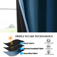 thumbnail image 3 of Yakamok Ombre 100% Blackout Curtains for Bedroom, Room Darkening Gradient Blue Curtains for Living Room Grommet Window Curtains 84 inches Long,2 Panels,52x84 inch, 3 of 7