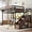 Black, variant on Bellemave Full Size Loft Bed with Desk, Stairs and Wardrobe, Metal Gaming Loft Beds with Beside Shelf & Pegboard and LED Light, Heavy Duty High Loft Bed with USB Ports, No Box Spring Required, Black