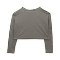 thumbnail image 4 of Qingpeng Girls Long Sleeve Crop Tops Kids Cute Dance Cropped T-Shirts, 4 of 8