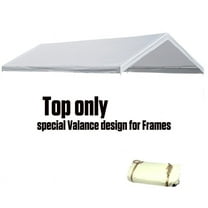 Valanced 20'X20' White Canopy Replacement Cover Top Roof Tarp Shade Car Motorcycle Boat Jetski or Trade Show Canopy Cover