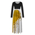 thumbnail image 5 of Dress for Women Casual,3/4 Sleeve Dress,Womens Fashion Printed Long Sleeve Round-Neck Pullover Patchwork Dress, 5 of 5