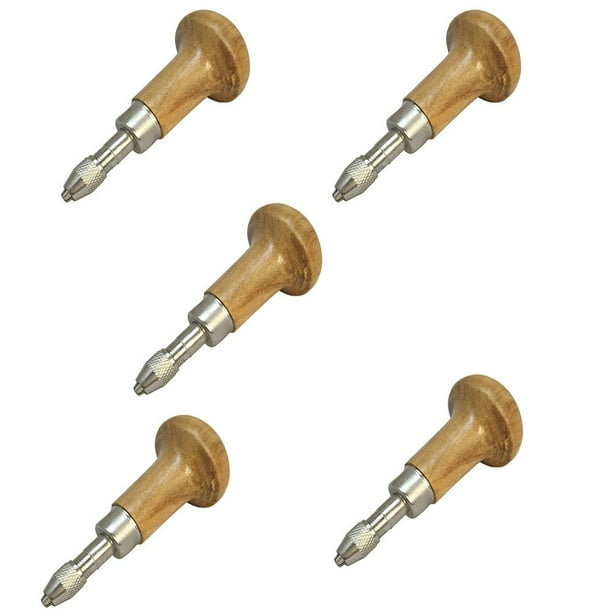 5 PC Jewelers Pin Vise Vice Wooden Handle Twisting Wire Wrapping Collet