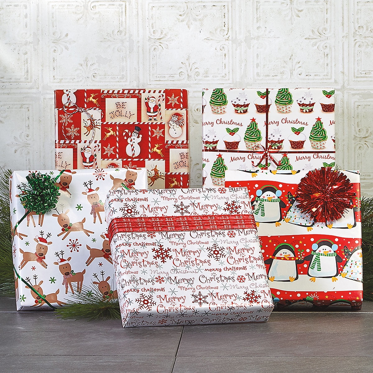 Christmas Woods Jumbo Rolled Gift Wrap - 1 Giant Roll, 23 Inches