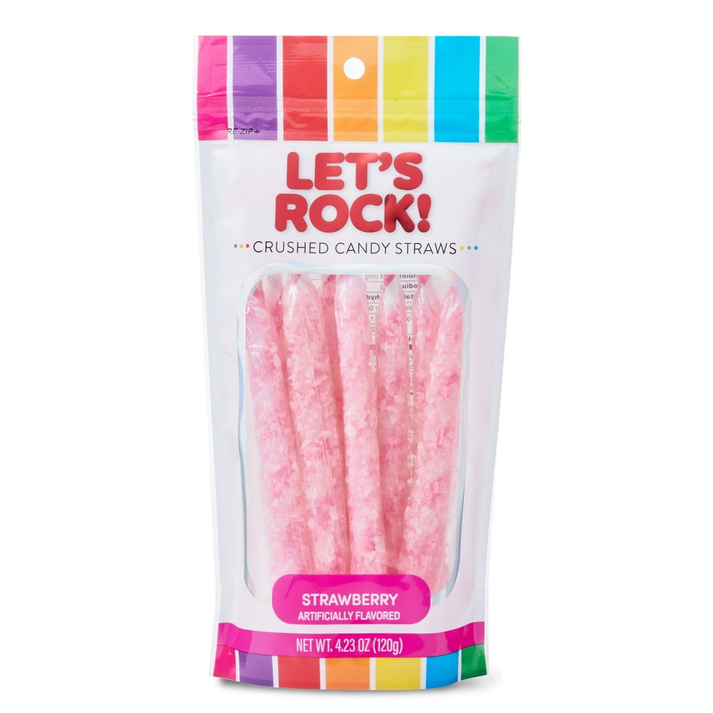 Way To Celebrate Crushed Candy Straws, Strawberry, 8 Count Walmart