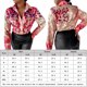 thumbnail image 2 of Blusas De Verano Blusas básicas estampadas Camisa con cuello en V Mujer Manga larga Traje diario (Rosa L) Cgtredaw para Mujer Rosa T L, 2 of 8