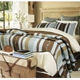 thumbnail image 2 of Cozy Line Mary Ann Striped 100% Cotton 3-Piece Quilt Set, King Set, 2 of 7