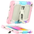 thumbnail image 3 of ELEHOLD for Samsung Galaxy Tab A 8.0 (2019) SM-T290/SM-T295 Ragged Case, Soft Silicone Hard PC Shoulder Strap Built-Kickstand Anti-Drop Shockproof Heavy Duty Protective Cover Case,Colorful Pink, 3 of 10