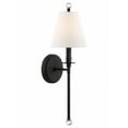 thumbnail image 5 of RIV-382-BF Crystorama Lighting Riverdale 1-Light Wall Sconce in Traditional Style including 2 Stem Styles - 6 Inches Wide by 14.5 Inches High-Black, 5 of 13