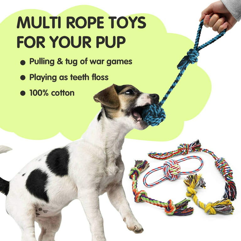Dog Toys, Squeaky Rubber Toys And Rope Toys For Small Medium Puppy