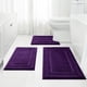 thumbnail image 1 of Juego de alfombras de baño HOMEIDEAS de 3 piezas, supersuaves y absorbentes, color morado, 1 of 8