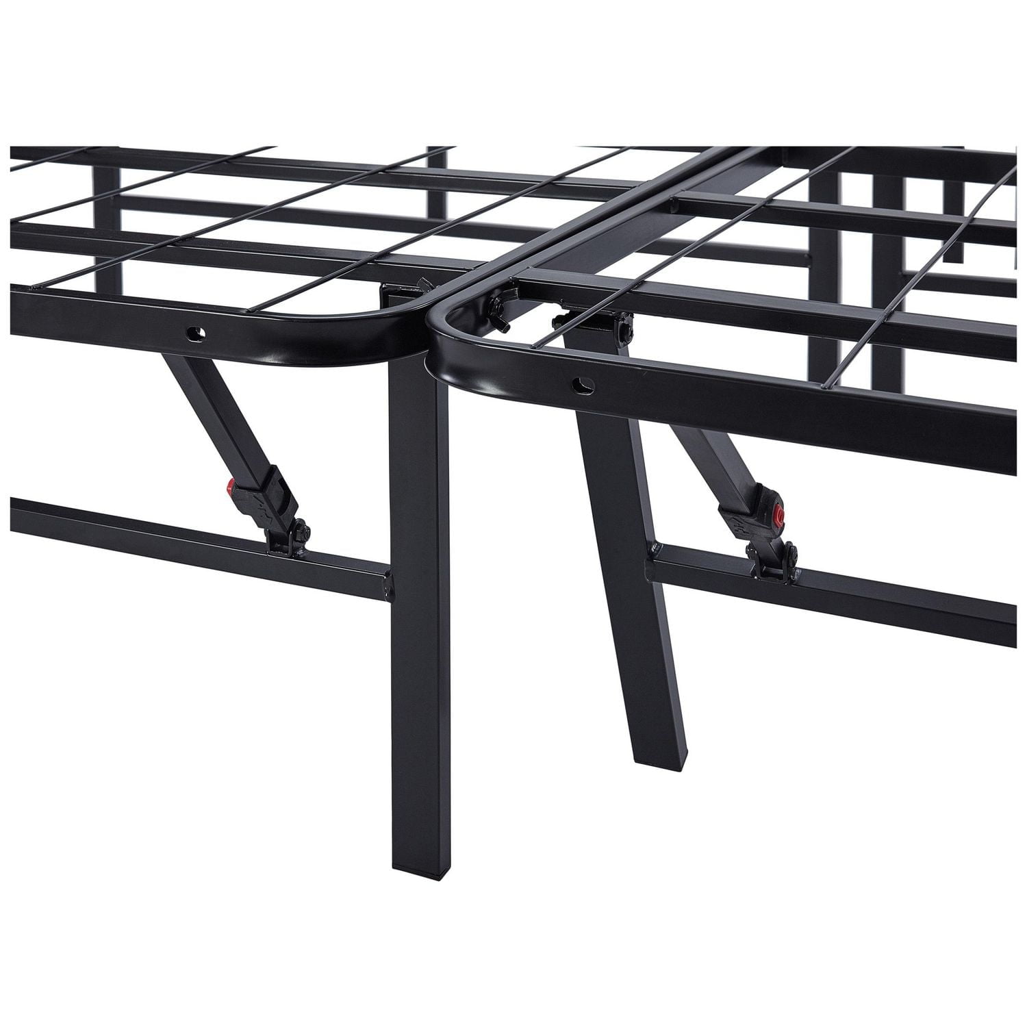 Mainstays 14" High Profile Foldable Steel King Platform Bed Frame, No Box Spring Needed, Black