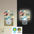 thumbnail image 2 of Yayeee LED Night Light for The Home Plug in With Light Sensors 2 Pack, Blue Retro Print, 2 of 6