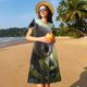 thumbnail image 4 of Easygdp Daisy Koala para Vestido Transpirable de Mujer, Vestido Suelto de Manga Corta con Pliegues y Bolsillos para el Verano, 4 of 6