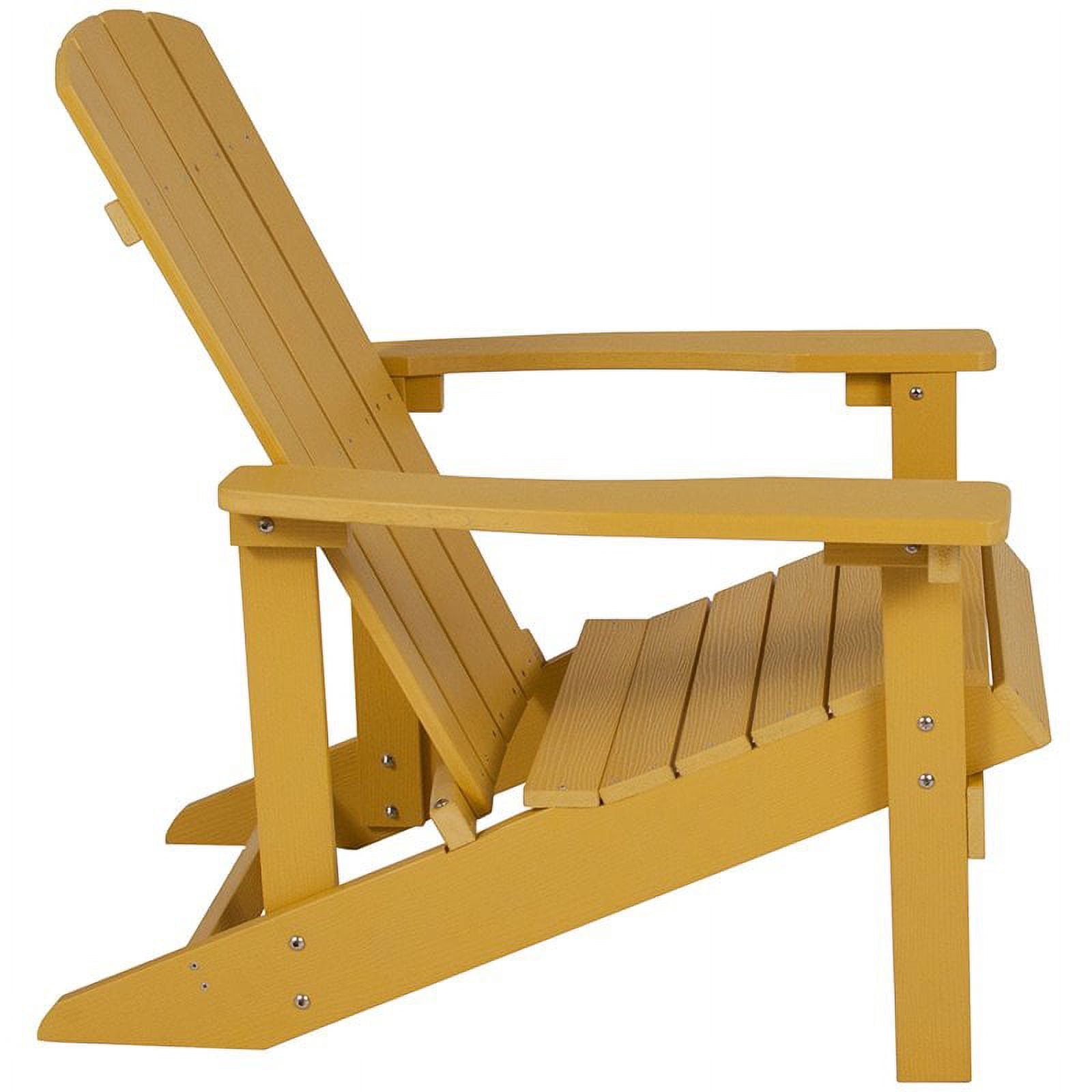 Flash Furniture Charlestown All-Weather Poly Resin Wood Adirondack Chair in Yellow