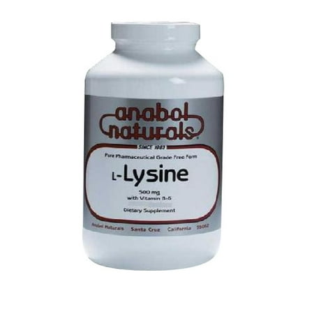 Anabol Naturals L-Lysine 500mg capsules avec la vitamine B-6-100 Ea
