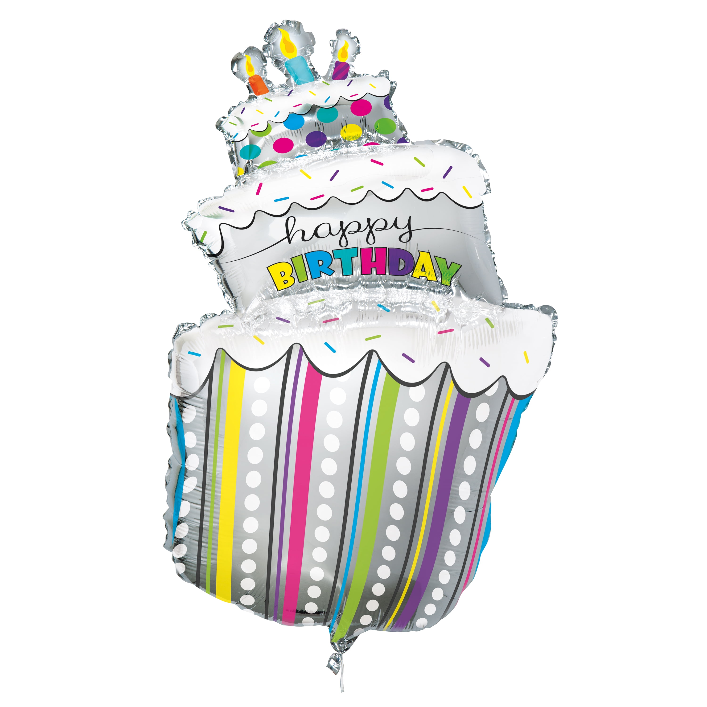 Unique Industries Foil 40 Multi Color Giant Happy Birthday Cake