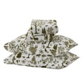 thumbnail image 5 of Linery & Co. Rustic Lodge Velvet Plush 4-Piece Sheet Set Olive Enchanted Woods Queen, 5 of 5
