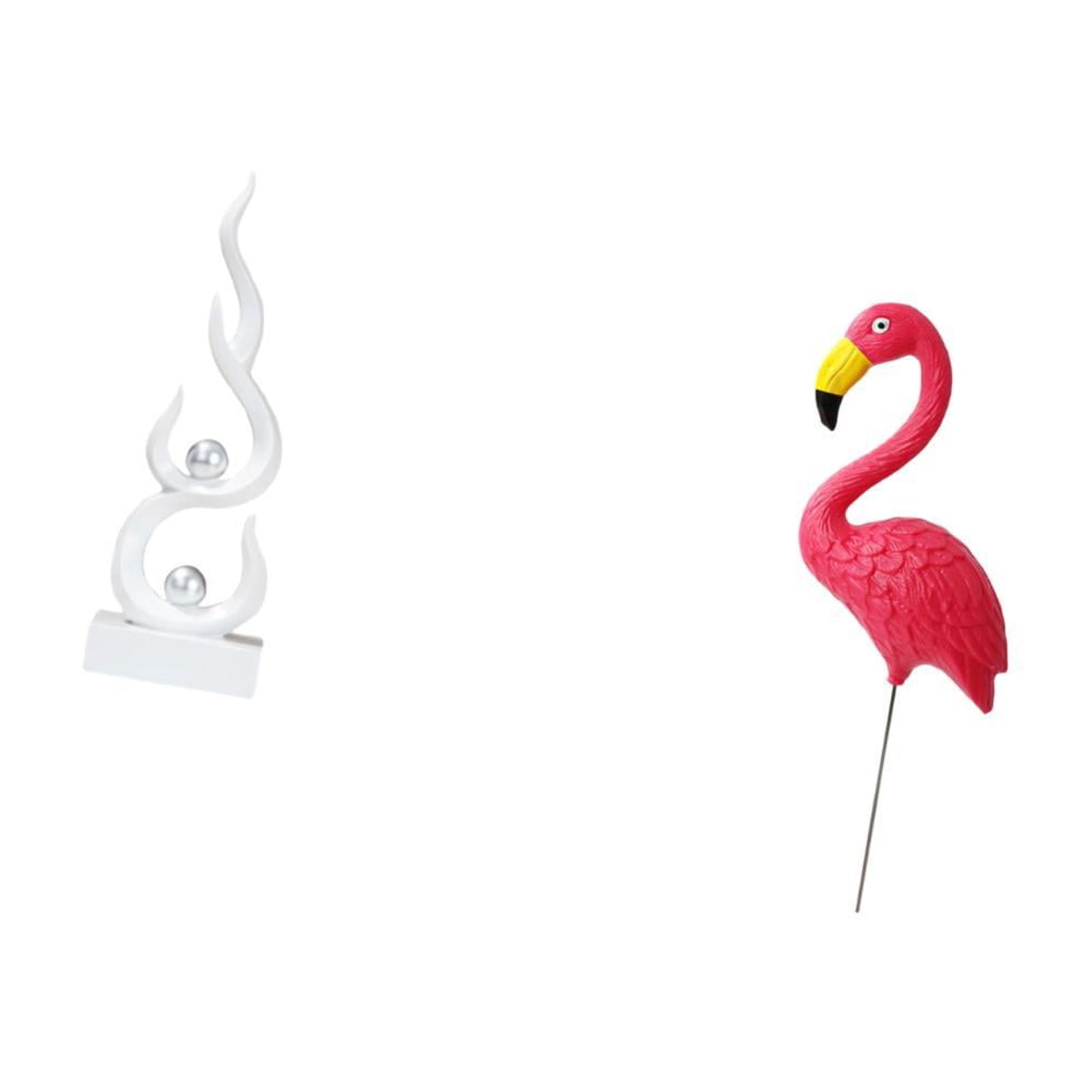 Dualoai Abstract Fire Bird Resin Flame Figurine Modern Sculpture Ornament for Patio Office Bookshelf Yard Art Fairy Garden Flamingo Stake Holiday Spring Gift