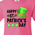 thumbnail image 4 of Inktastic Happy St. Patrick's Day Green Hat and Clovers Youth T-Shirt, 4 of 5