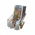 thumbnail image 4 of Eagle Soft Flannel Fleece Throw Blanket, Heraldic Illustration Freedom Gold Yellow Winged Eagle with Flag States, Cozy Plush for Indoor and Outdoor Use, 50" x 60", Multicolor, by Ambesonne, 4 of 6