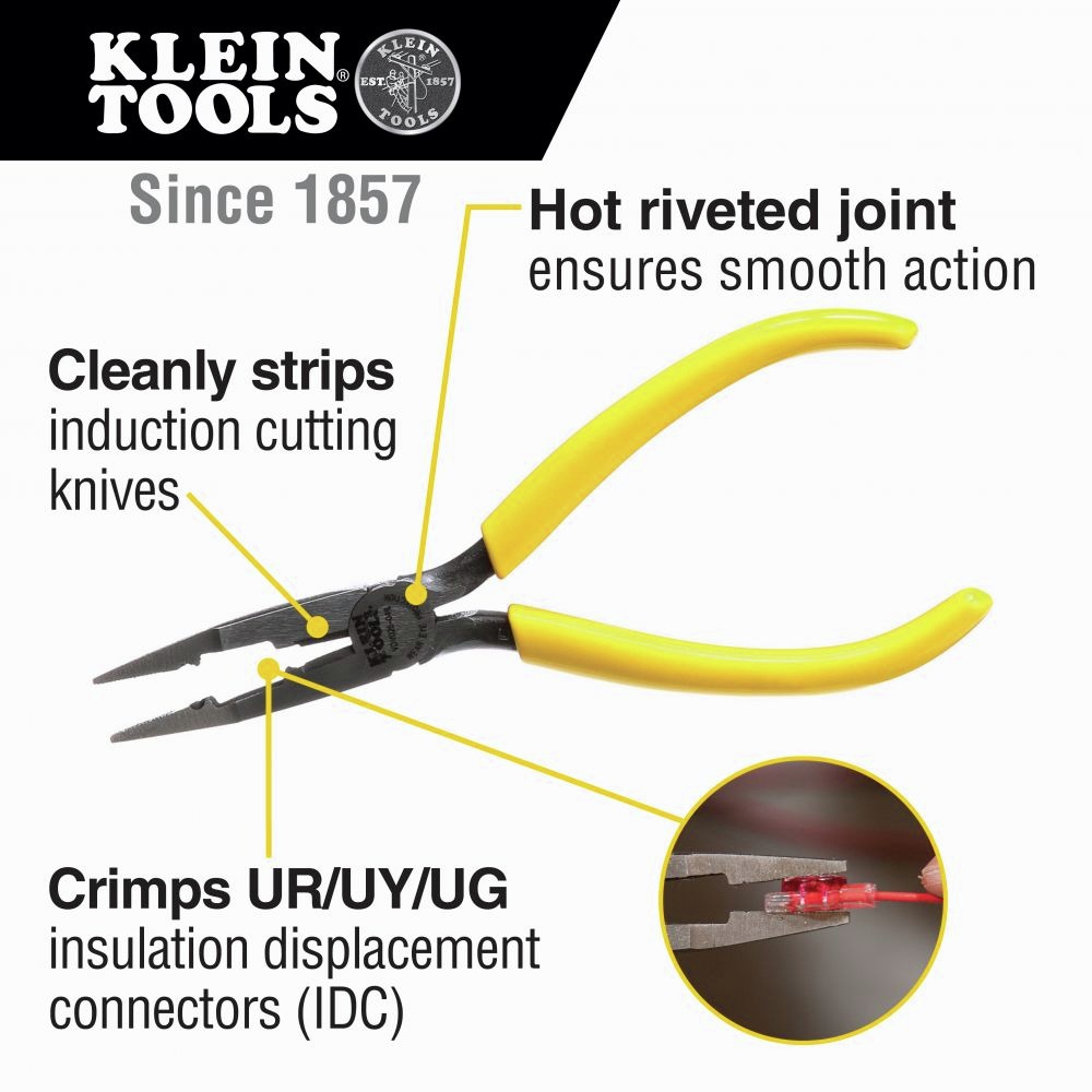 Klein Tools Connector Crimping Long-Nose Pliers