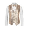 thumbnail image 5 of NOMADIC NOOK Men's Shiny Sequin Sleeveless Suit Vest Set with Bow Tie 2 Packs, 5 of 5