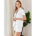 thumbnail image 4 of Ekouaer Womens Cotton Pajamas Set Classic Short Sleeve Pjs Set Soft Button Down Sleepwear Loungewear, 4 of 6