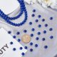 thumbnail image 3 of 147 cuentas de vidrio con forma de ojo de gato de 8 mm, redondas, espaciadoras, sueltas, para pulseras, collares, pendientes y bisutería, color azul oscuro., 3 of 5