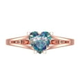 thumbnail image 2 of 2.27ct Heart Cut Blue Natural Aquamarine 18k White Rose Gold Engraving Statement Bridal Wedding Halo Designer Ring Size 10.25, 2 of 7