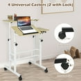 thumbnail image 6 of Giantex Mobile Stand up Computer Desk, Rolling Standing Laptop Cart w/2 Tilting Desktops & Sitting or Standing Modes, 6 of 8