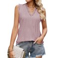 thumbnail image 4 of Xuanfei Women Lace Frill V Neck Sleeveless Cutout Solid Color Tank Top, 4 of 6