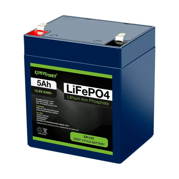 ExpertPower 12V 5Ah Lithium LiFePO4 Deep Cycle Rechargeable Battery