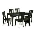thumbnail image 4 of East West Furniture 7 Piece Kitchen Table Set - a Dining Table and 6 Dining Room Chairs, Black(Seat Option) DULE7-BLK-W, 4 of 5