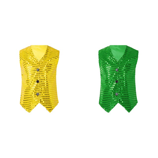 (Lot de 2) Kcodviy Robe de Carnaval Sans Manches à Paillettes pour Filles et Garçons, Taille 6, Manches Longues, Taille 8