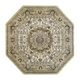 thumbnail image 2 of Emma + Oliver Ultra Soft 7'x7' Octagon Olefin Accent Rug with Traditional Multicolor Medallion Design in Ivory with Natural Jute Backing, 2 of 6