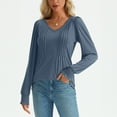 thumbnail image 6 of SUNBS Pleated Blouses for Women Long Sleeve Shirts Dressy Tunic Tops Crewneck Trendy Clothes, 6 of 8