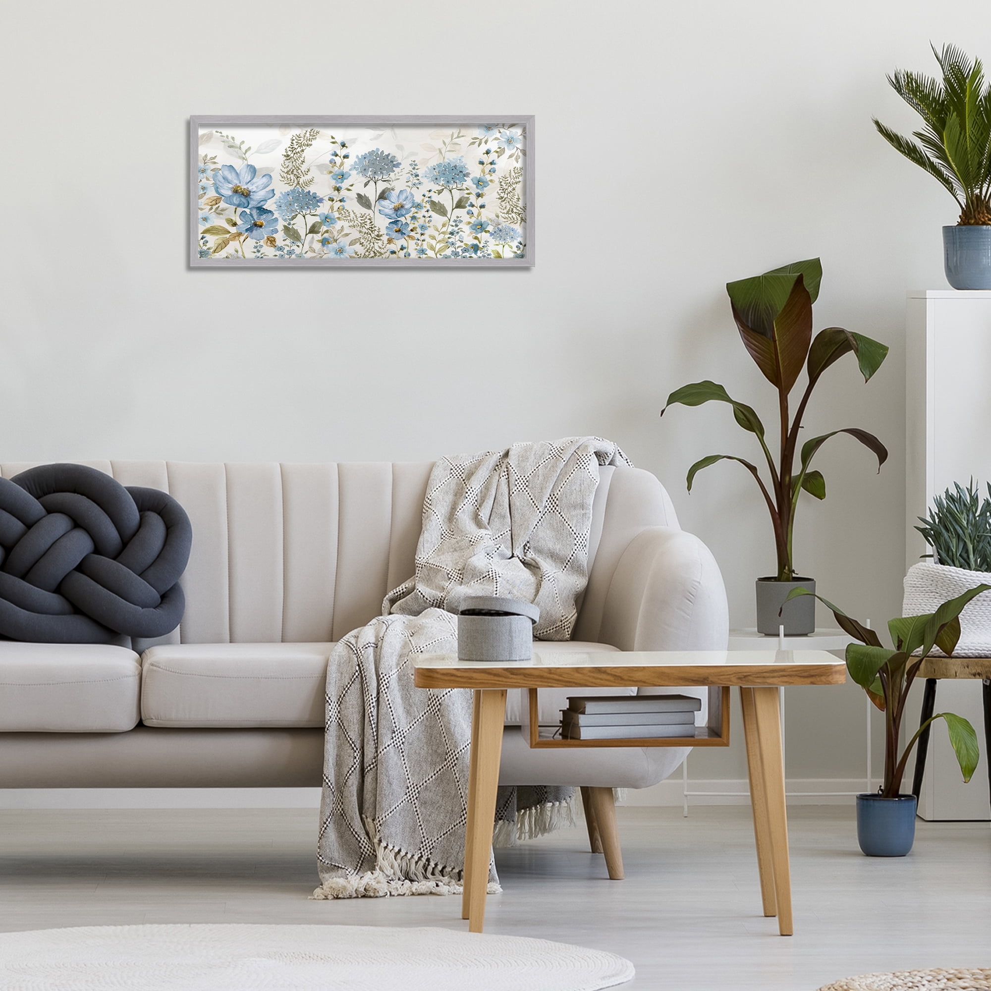 Stupell Industries Subdued Meadow Foliage Gray Framed Giclee Art, design by Nan