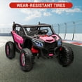 thumbnail image 4 of EDTara 24V 2-Seater UTV Ride On for Kids, 4WD Electric Vehicle with Remote, Leather Seats, 4 Shock Absorbers, Music & Lights, 4 of 8