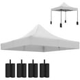 thumbnail image 3 of Outsunny 10' x 10' Canopy Cover with Weight Bags, UPF50+ Pop Up Canopy Replacement Top, White, 3 of 10
