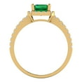 thumbnail image 4 of Halo Engagement Ring for Women - 1.86ct Simulated Emerald in 18K Yellow Gold Promise Ring, 4 of 6
