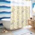 thumbnail image 3 of No Hook Shower Curtain, Yellow Spring Floral Shower Curtains for Bathroom with See Through Top Window, Green Botanical Wildflower Blossoms Waterproof & Washable Bath Curtain Stall 48"x72", 3 of 5