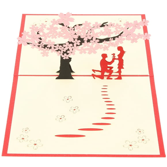 Miangastore Carte d'Anniversaire Romantique pour Femme avec Design de Fleurs de Cerisier 3D Pop-Up Carte en Papier pour Fête Couleurs Assorties
