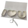thumbnail image 4 of Caja de regalo de flores vacía con forma de corazón, cajas de embalaje creativas, portátiles y rellenables con forma de letra para Valentín y Blanco, 4 of 7